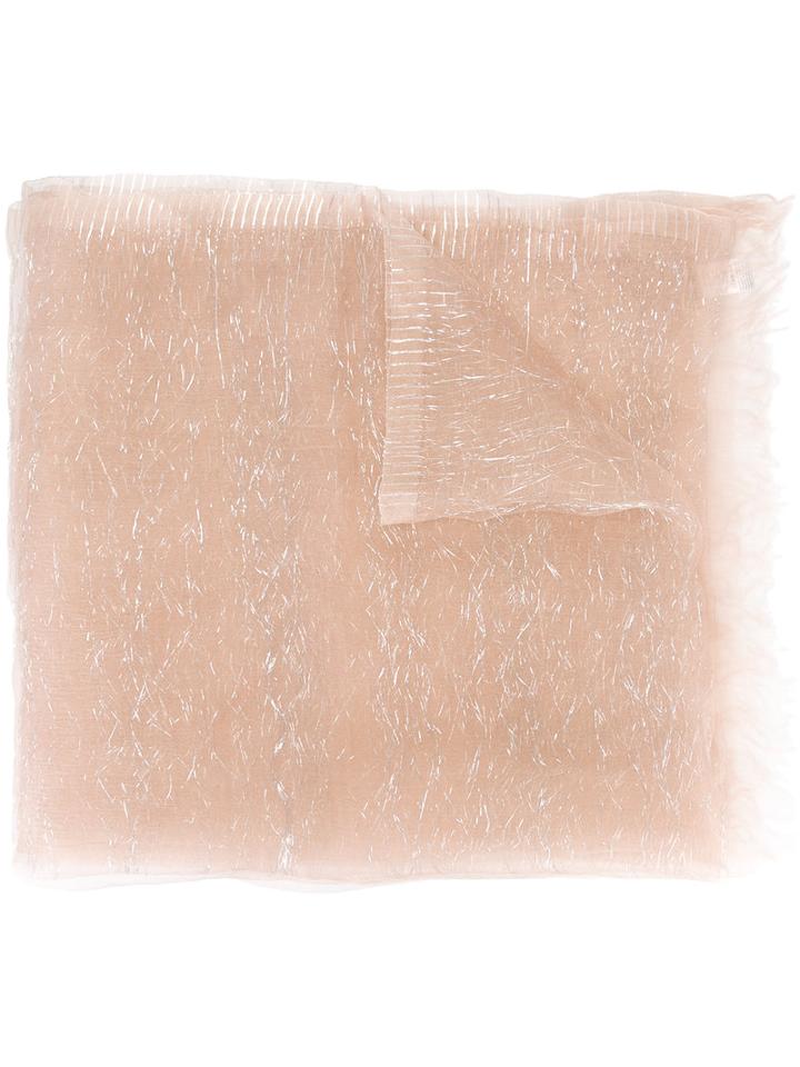 Faliero Sarti Metallic Weave Scarf, Women's, Nude/neutrals, Silk/nylon