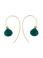 Uzerai Edits 18kt Yellow Gold Green Agate Earrings, Women's, Metallic, 18kt Yellow Gold/agate
