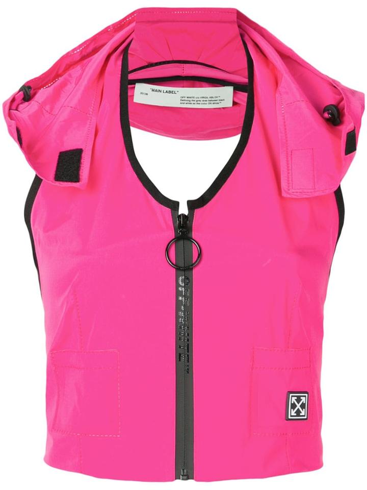 Off-white Sporty Gilet Top - Red
