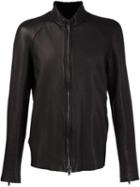 Salvatore Santoro High Neck Zipper Jacket, Men's, Size: 52, Black, Leather