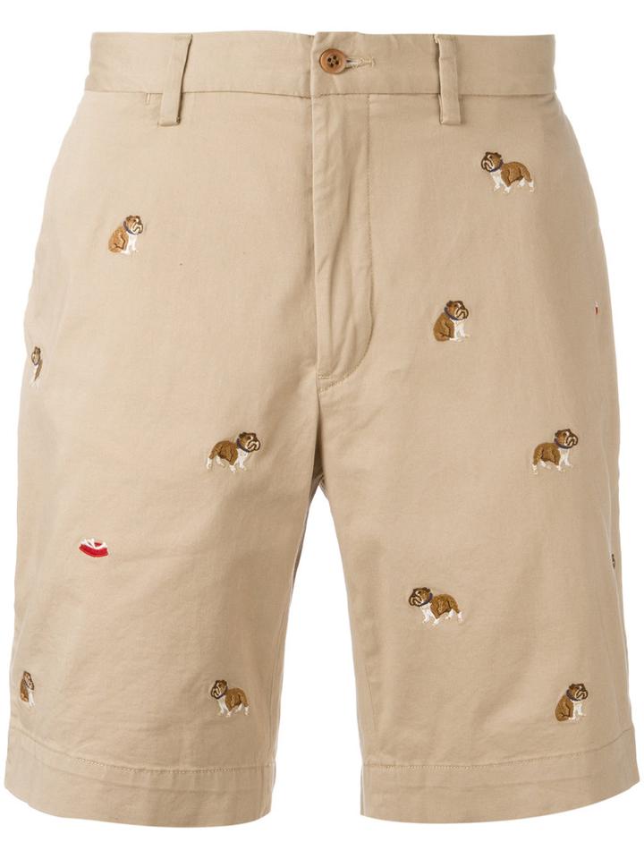Polo Ralph Lauren Bulldog Embroidery Chino Shorts, Men's, Size: 32, Nude/neutrals, Cotton/spandex/elastane