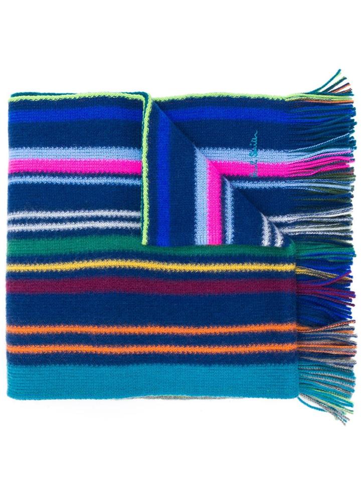 Paul Smith Striped Scraf - Blue