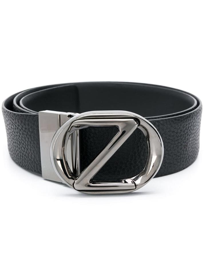 Ermenegildo Zegna Logo Buckle Belt - Black
