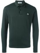 Stone Island Long Sleeve Polo Shirt, Men's, Size: Small, Green, Cotton