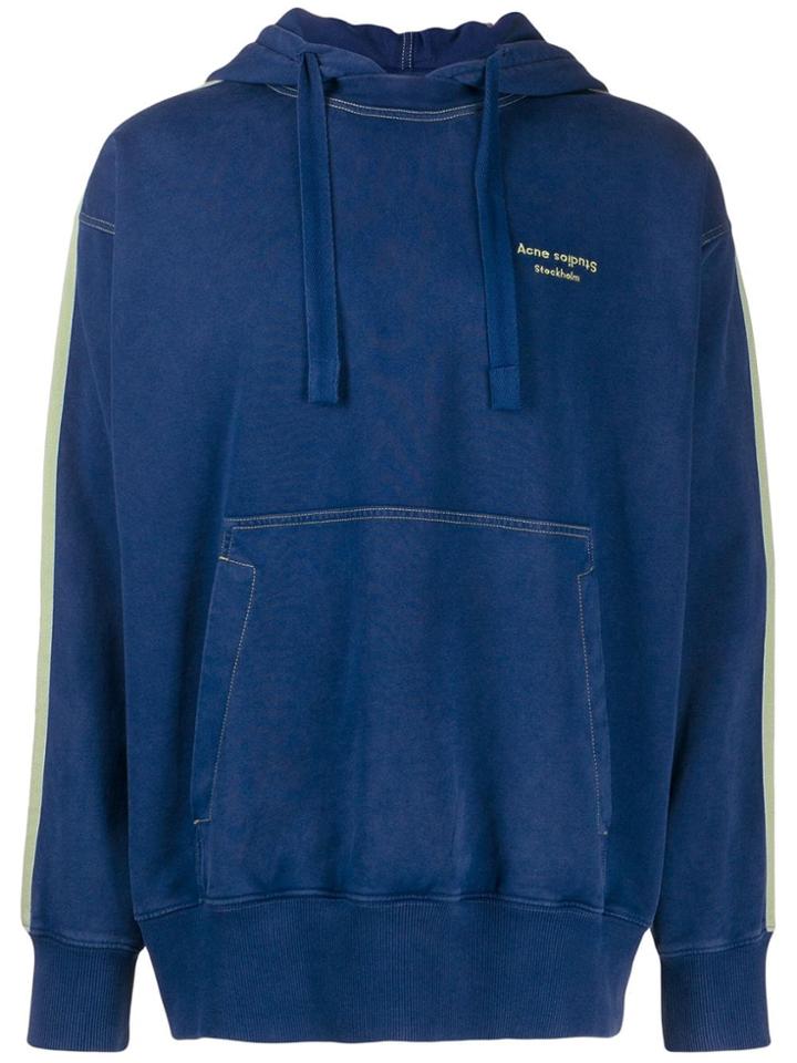 Acne Studios Logo Print Hoodie - Blue