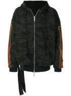 Unravel Project Camouflage Print Hooded Jacket - Green
