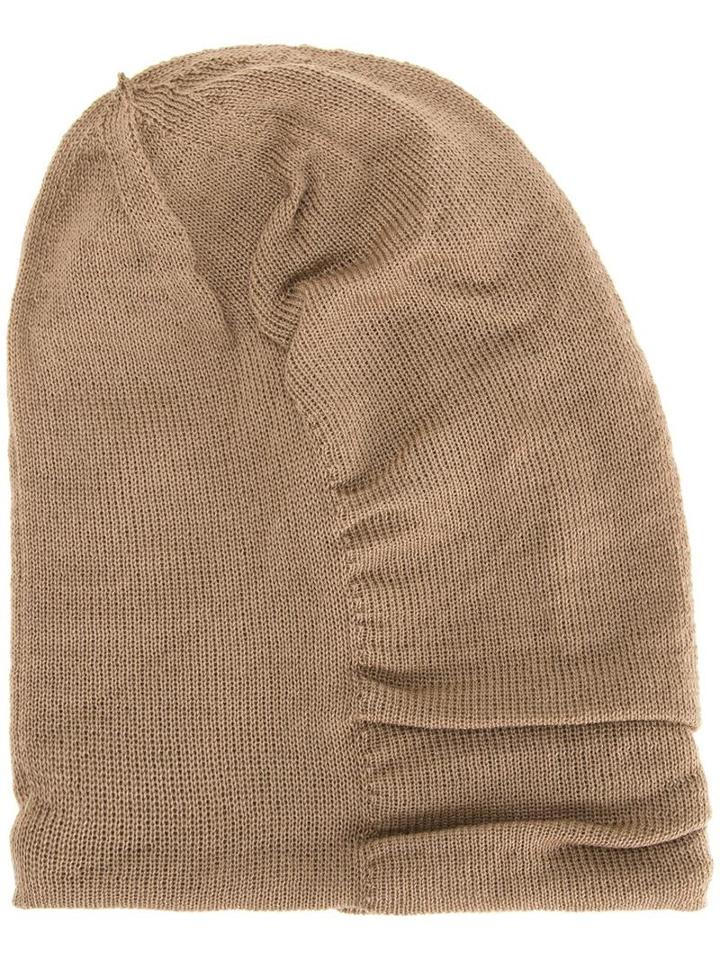 Kazuyuki Kumagai Ruched Beanie, Men's, Size: 59, Brown, Wool