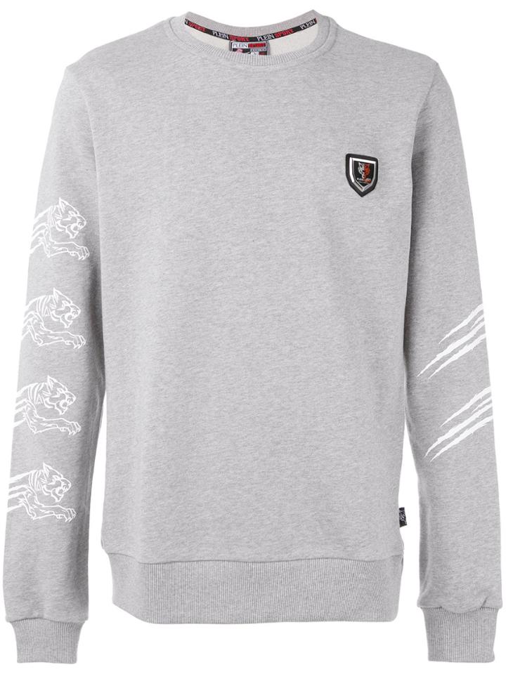 Plein Sport Sleeve Print Sweatshirt - Grey