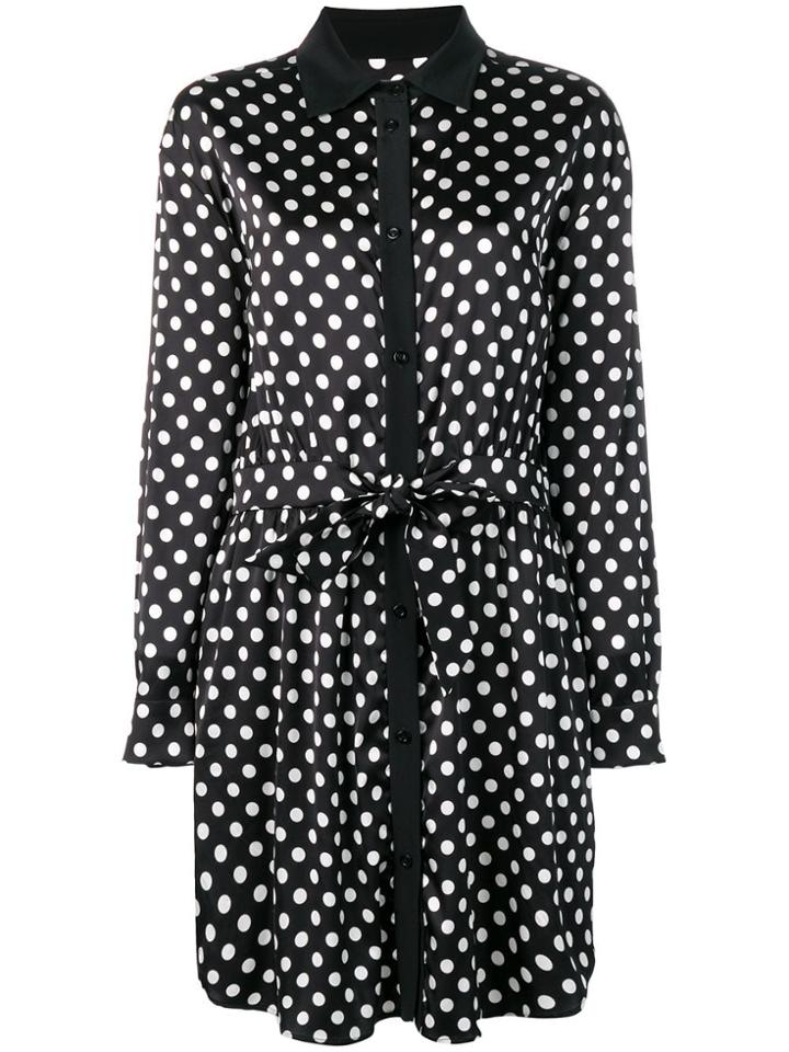 Moschino Polka Dot Midi Shirt Dress - Black