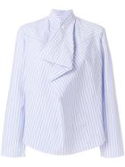 Mm6 Maison Margiela Striped Asymmetric Shirt - Blue
