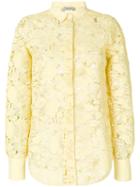 No21 - Lace Shirt - Women - Silk/polyester/acetate - 40, Yellow/orange, Silk/polyester/acetate