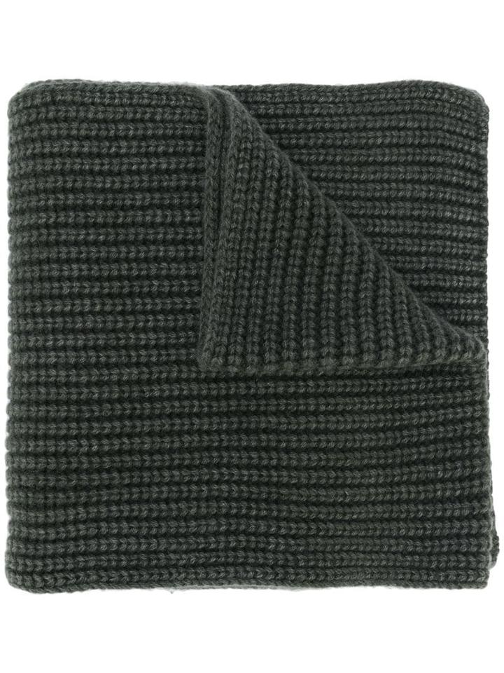Iris Von Arnim Chunky Knit Scarf - Green