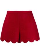 Red Valentino Redvalentino Scalloped Hem Shorts