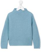 Il Gufo Funnel Neck Knitted Jumper, Toddler Girl's, Size: 2 Yrs, Blue