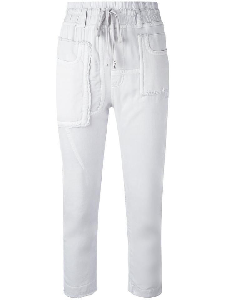 Haider Ackermann - Drawstring Cropped Trousers - Women - Cotton/viscose - Xs, Women's, Grey, Cotton/viscose