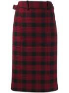 Red Valentino High Waisted Check Skirt
