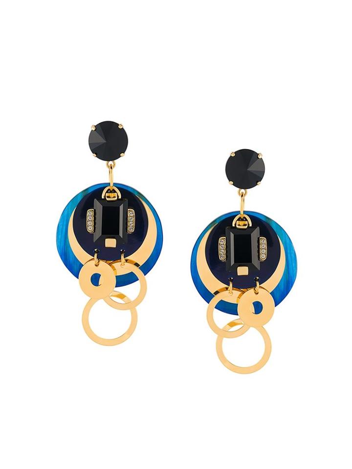 Marni Multi Disc Clip On Earrings, Women's, Blue