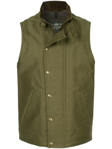 Addict Clothes Japan Press Stud Boa Vest - Green