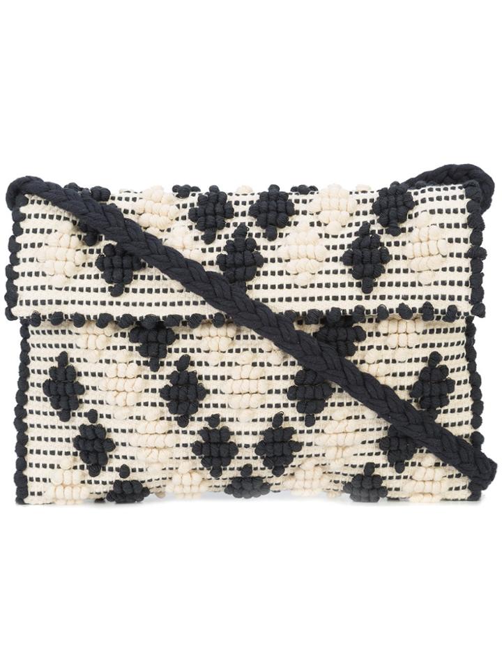Antonello Tedde Texture Embroidered Clutch Bag - Black