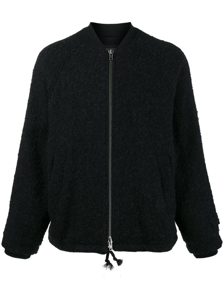 Ann Demeulemeester Boucle Bomber Jacket - Black