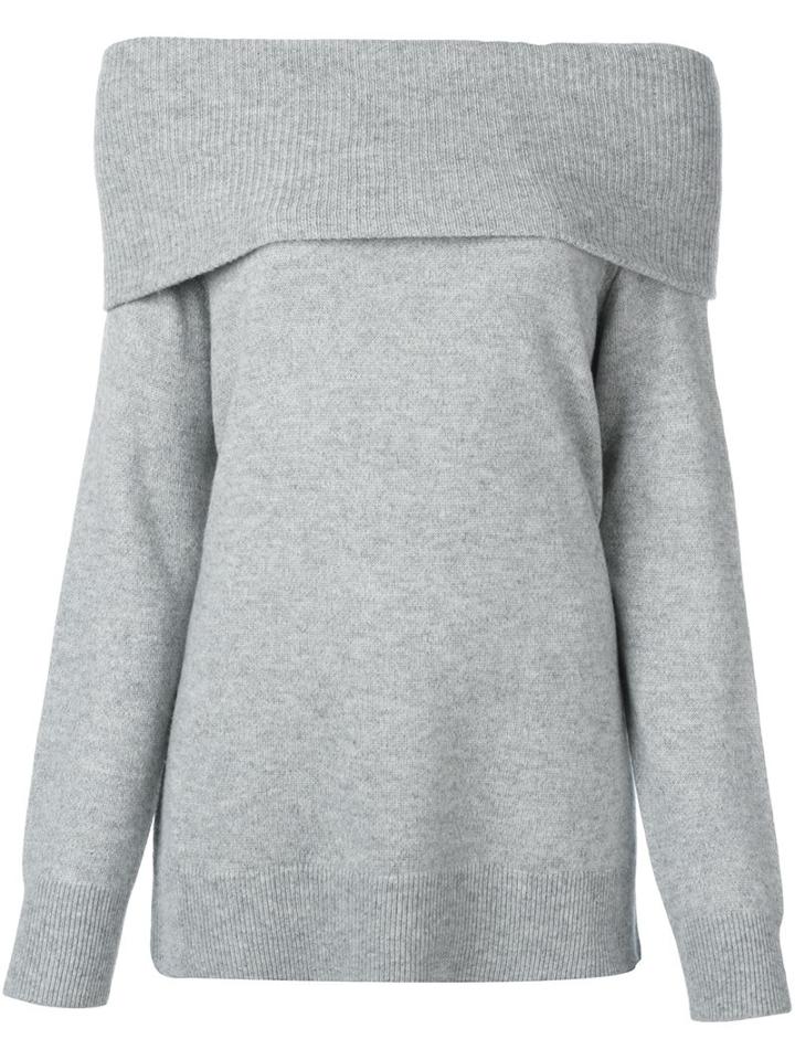 T By Alexander Wang Off-shoulder Jumper, Women's, Size: Small, Grey, Cashmere/wool
