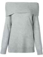 T By Alexander Wang Off-shoulder Jumper, Women's, Size: Small, Grey, Cashmere/wool