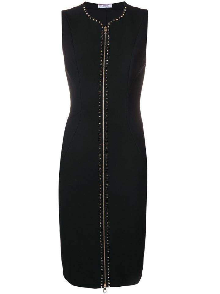 Versace Collection Zipped Studded Dress - Black