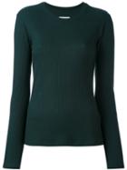 Mm6 Maison Margiela - Ribbed Sweater - Women - Spandex/elastane/modal - M, Green, Spandex/elastane/modal