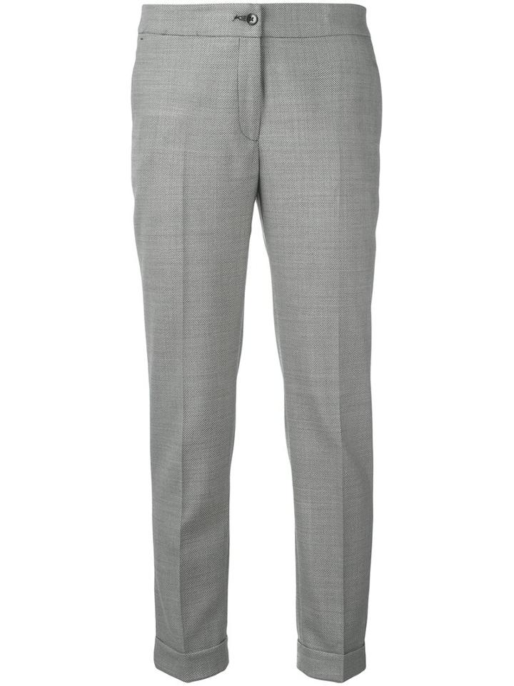 Etro Slim-fit Tailored Trousers, Women's, Size: 44, Grey, Silk/spandex/elastane/wool