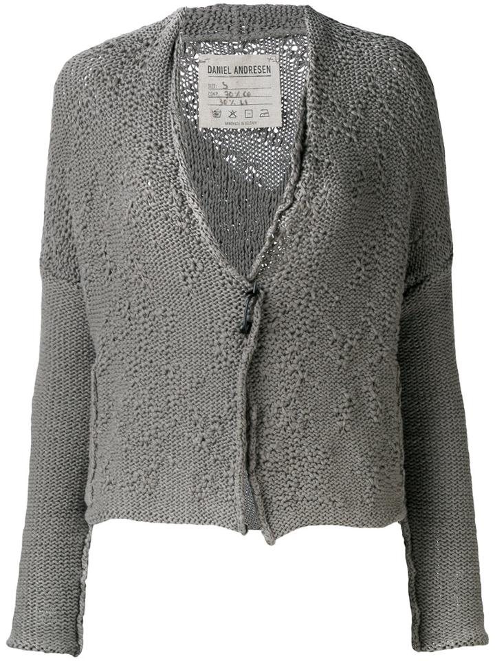 Daniel Andresen - Knit Cardigan - Women - Cotton/linen/flax - S, Grey, Cotton/linen/flax