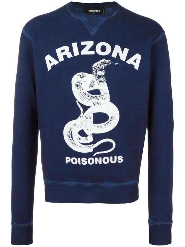 Dsquared2 Arizona Poisonous Snake Sweatshirt, Men's, Size: Medium, Blue, Cotton