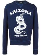 Dsquared2 Arizona Poisonous Snake Sweatshirt, Men's, Size: Medium, Blue, Cotton