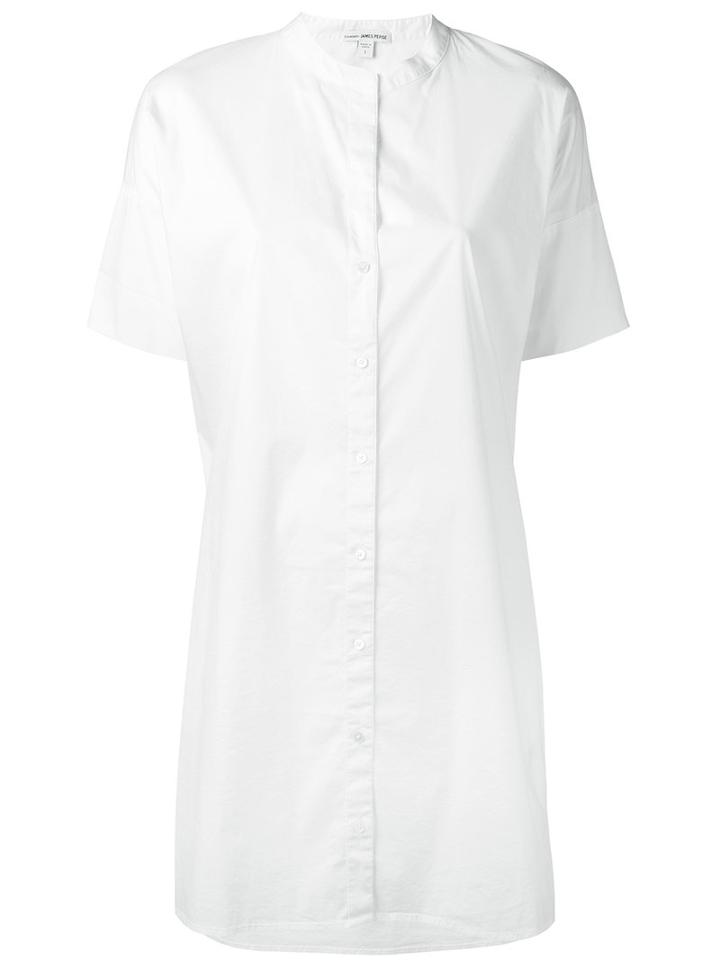James Perse Shortsleeved Shirt Dress, Women's, Size: Medium, White, Cotton/nyamplung Oil