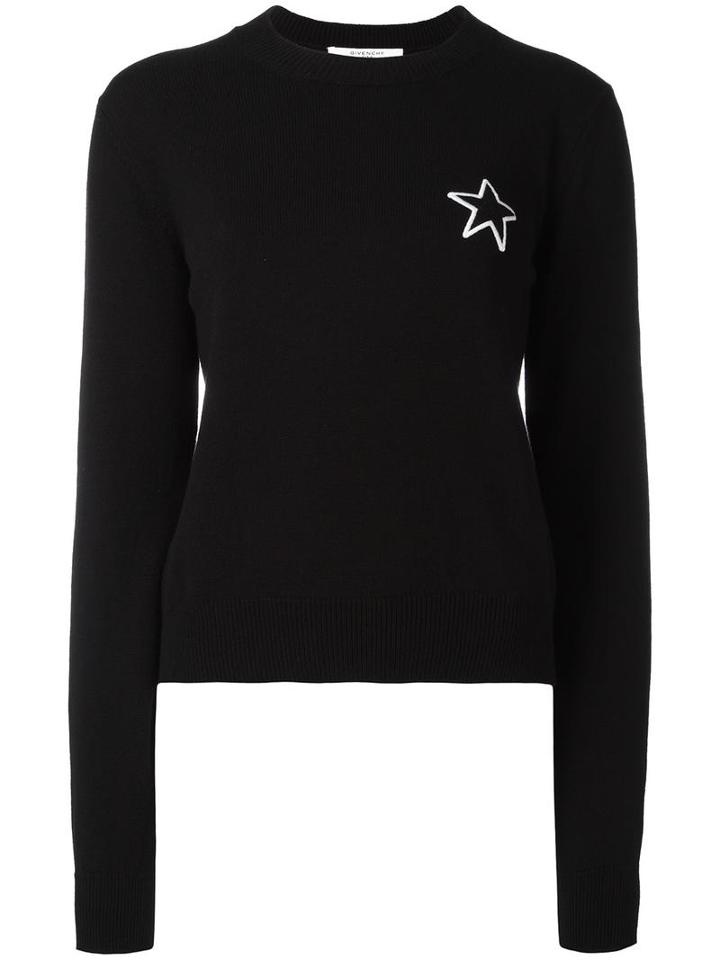 Givenchy Star Patch Knitted Jumper, Women's, Size: Xs, Black, Cashmere/cotton/polyester