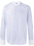Etro - Collarless Stripe Shirt - Men - Cotton - 38, Blue, Cotton