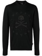 Philipp Plein Stars Skull Slim-fit Sweater - Black