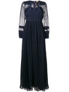 No21 Sheer Panel Dress - Blue