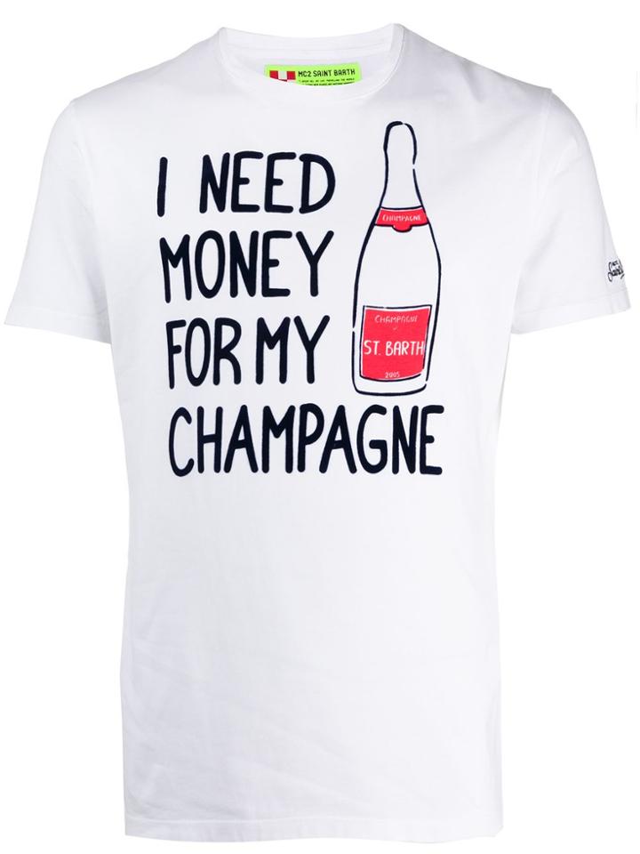 Mc2 Saint Barth I Need Money Print T-shirt - White