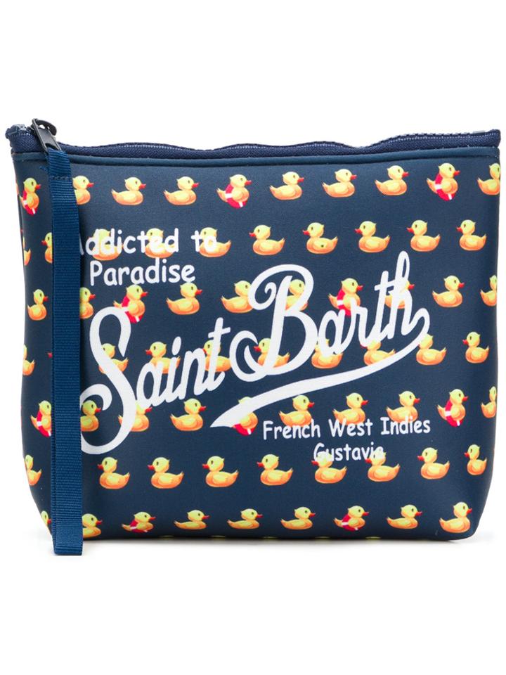 Mc2 Saint Barth Duck Print Logo Wash Bag - Blue