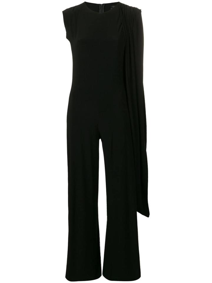 Norma Kamali Draped Sleeveless Jumpsuit - Black