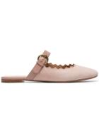Chloé Lauren Scalloped Mules - Pink & Purple