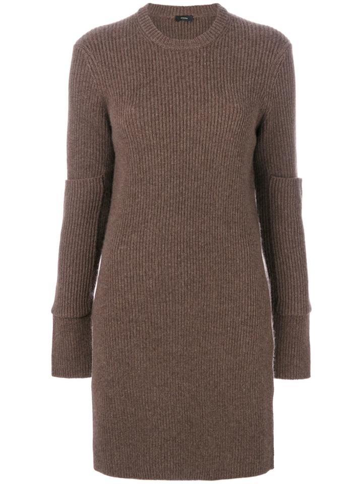Joseph Long Ribbed Knit Jumper - Brown