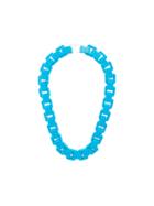 Wanda Nylon Flocked Chain Choker Necklace - Blue