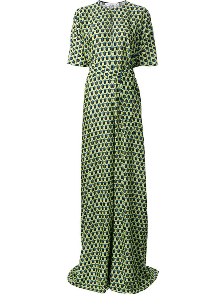 Tome - 'geometric Print Oversized' Jumpsuit - Women - Polyester/viscose - L, Women's, Green, Polyester/viscose