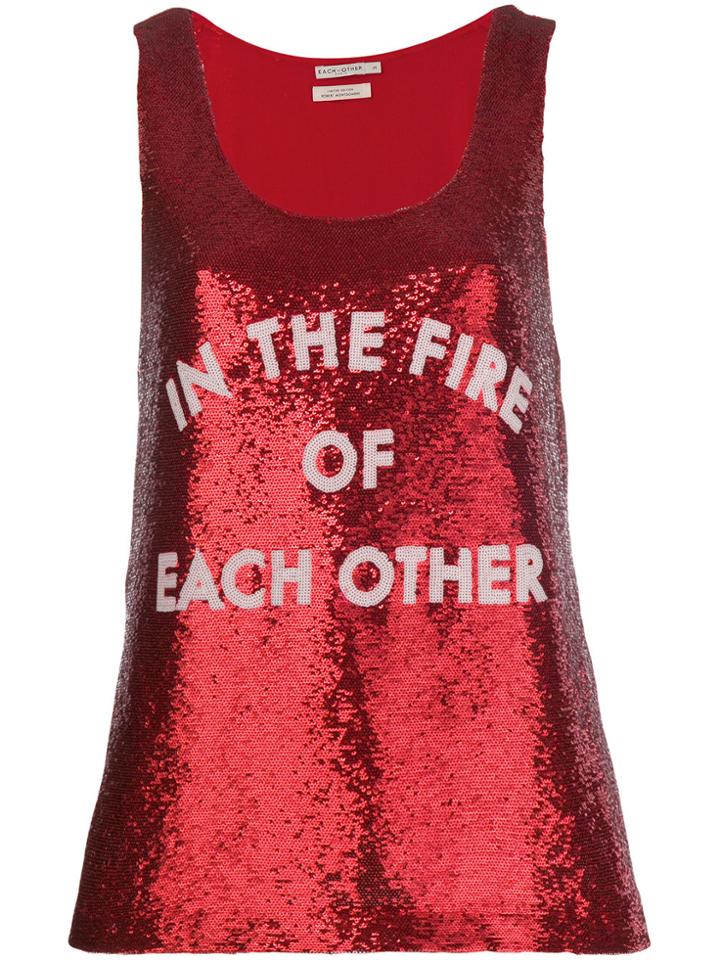 Each X Other Sequinned Vest - Red