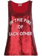 Each X Other Sequinned Vest - Red