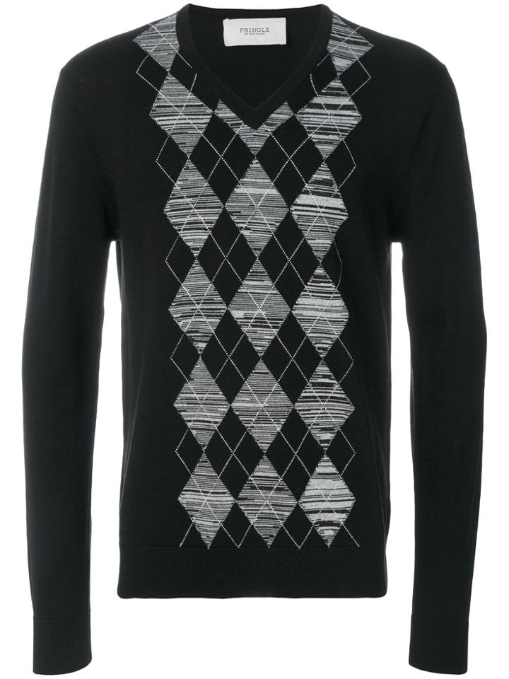 Pringle Of Scotland Argyle V-neck Jumper - Black