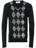 Pringle Of Scotland Argyle V-neck Jumper - Black