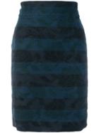 Dolce & Gabbana Vintage Embroidered Detail Pencil Skirt - Blue