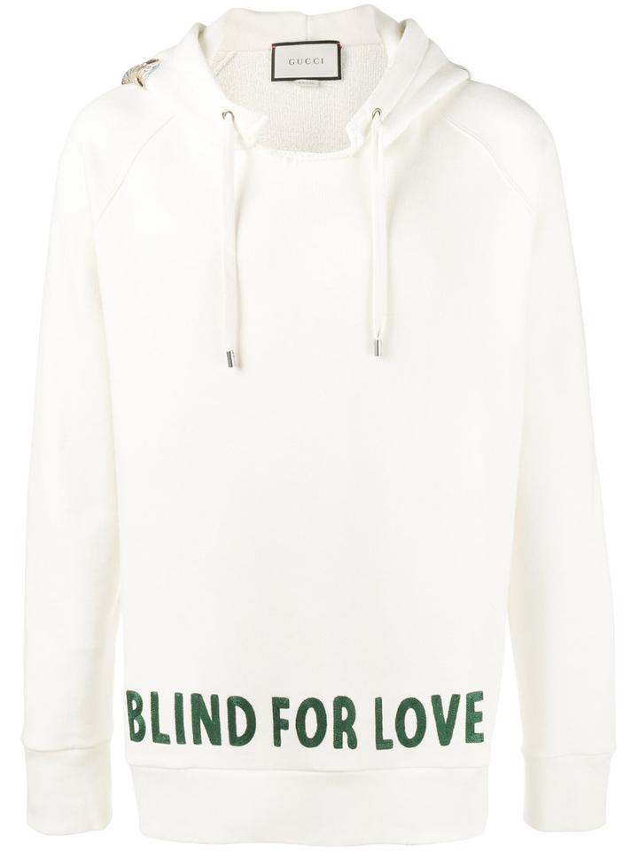 Gucci - Blind For Love Embroidered Hoodie - Men - Cotton - M, Nude/neutrals, Cotton